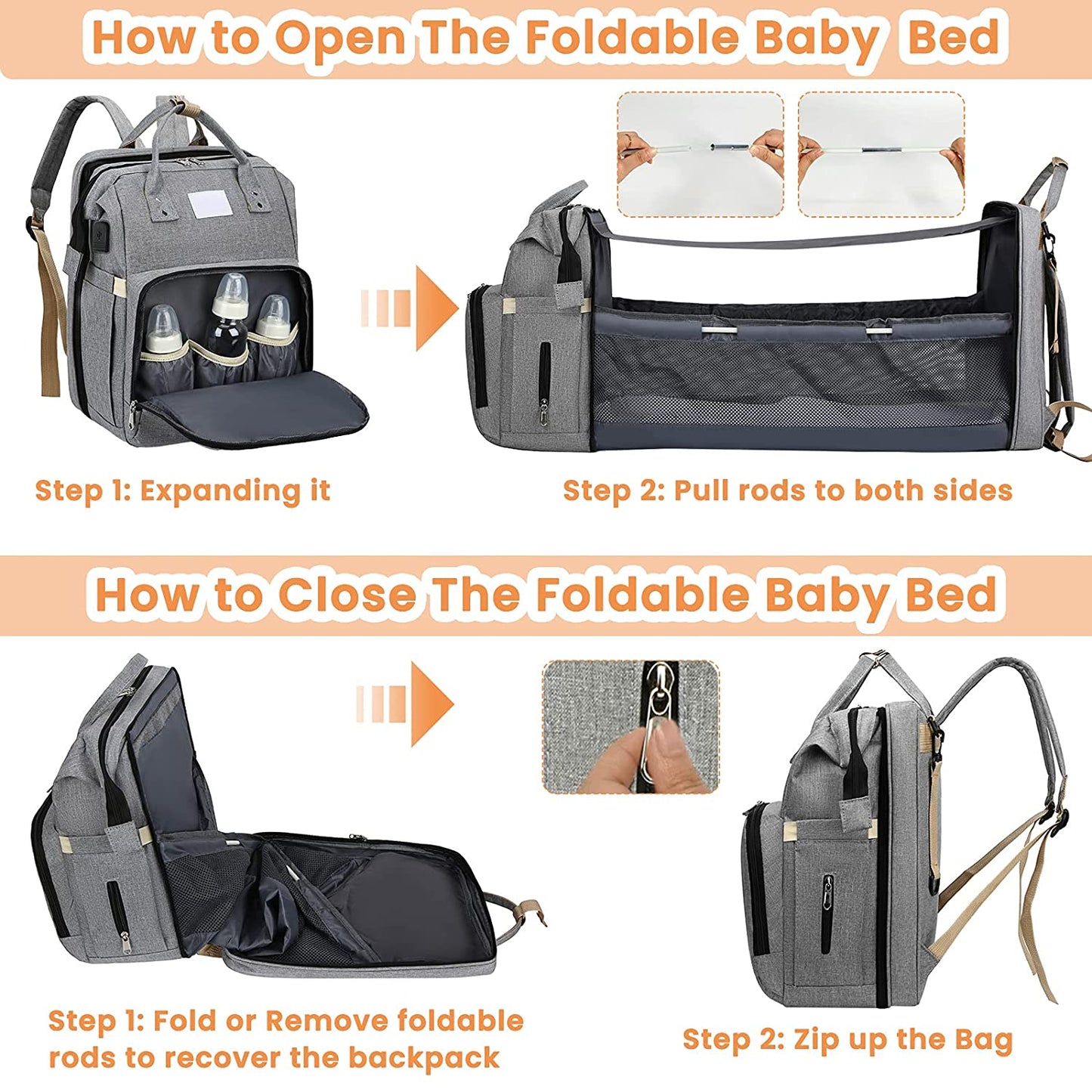 Sac à langer portatif | Berceau de voyage BabyNappy™ - DIVA BOUTIQUE