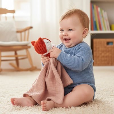 Doudou renard marron